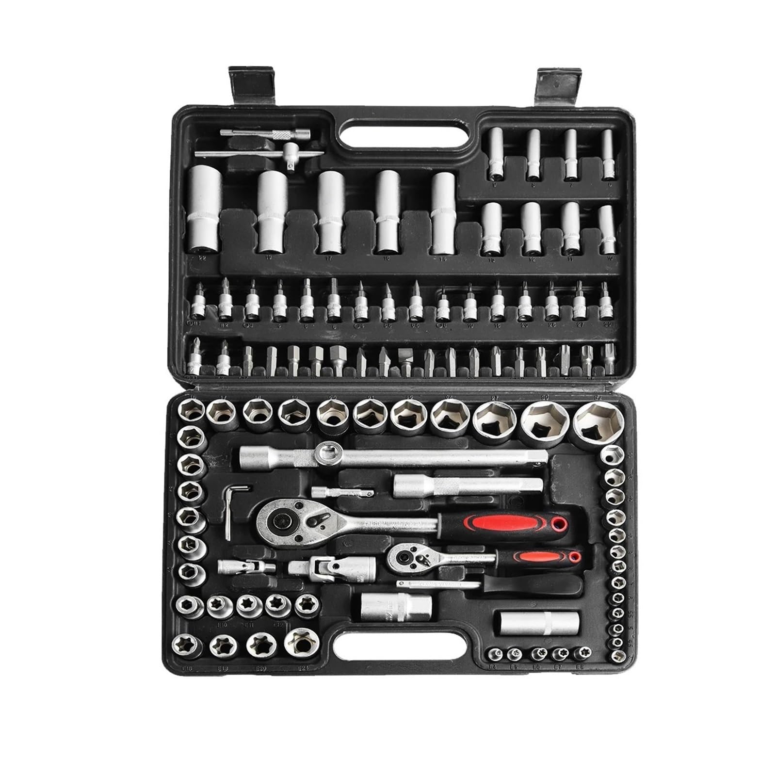 Vbhdte One Color Tool Box For Home 108Pcs Ratchet Socket Wrench Set Car Repair Tool Sets Ratchet Torque Wrench Combo Kit Ratchet Spanner Screwdriver Bits
