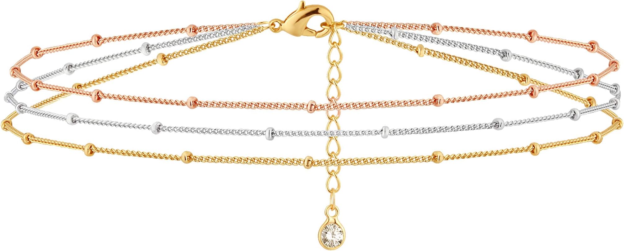 Bracelet for Women 14K Gold Plated Dainty Chain Simple Jewelry Cute Handmade Minimalist for Her