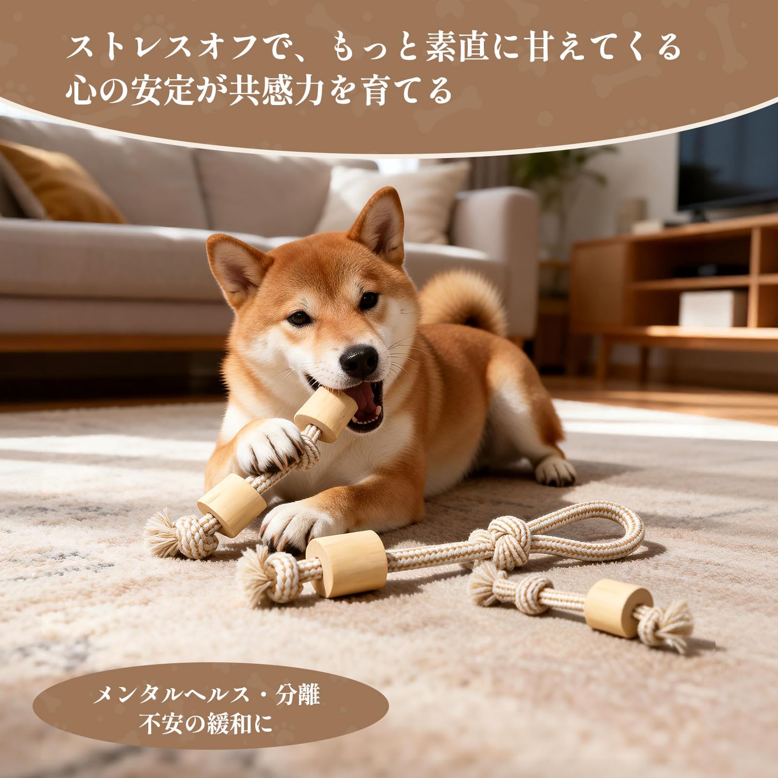 Amazon | SCHITEC 犬 おもちゃ ロープ 噛む コーヒーの木（小型犬に