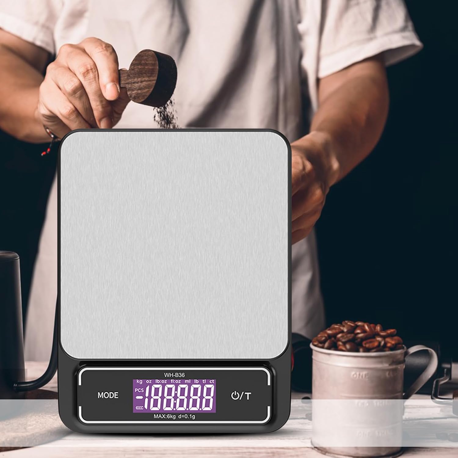 6KG/10KG Digital Food Scale Rechargeable Electronic LED Backlit Display Weight Multifunctional Rechargeable Kitchen Scale