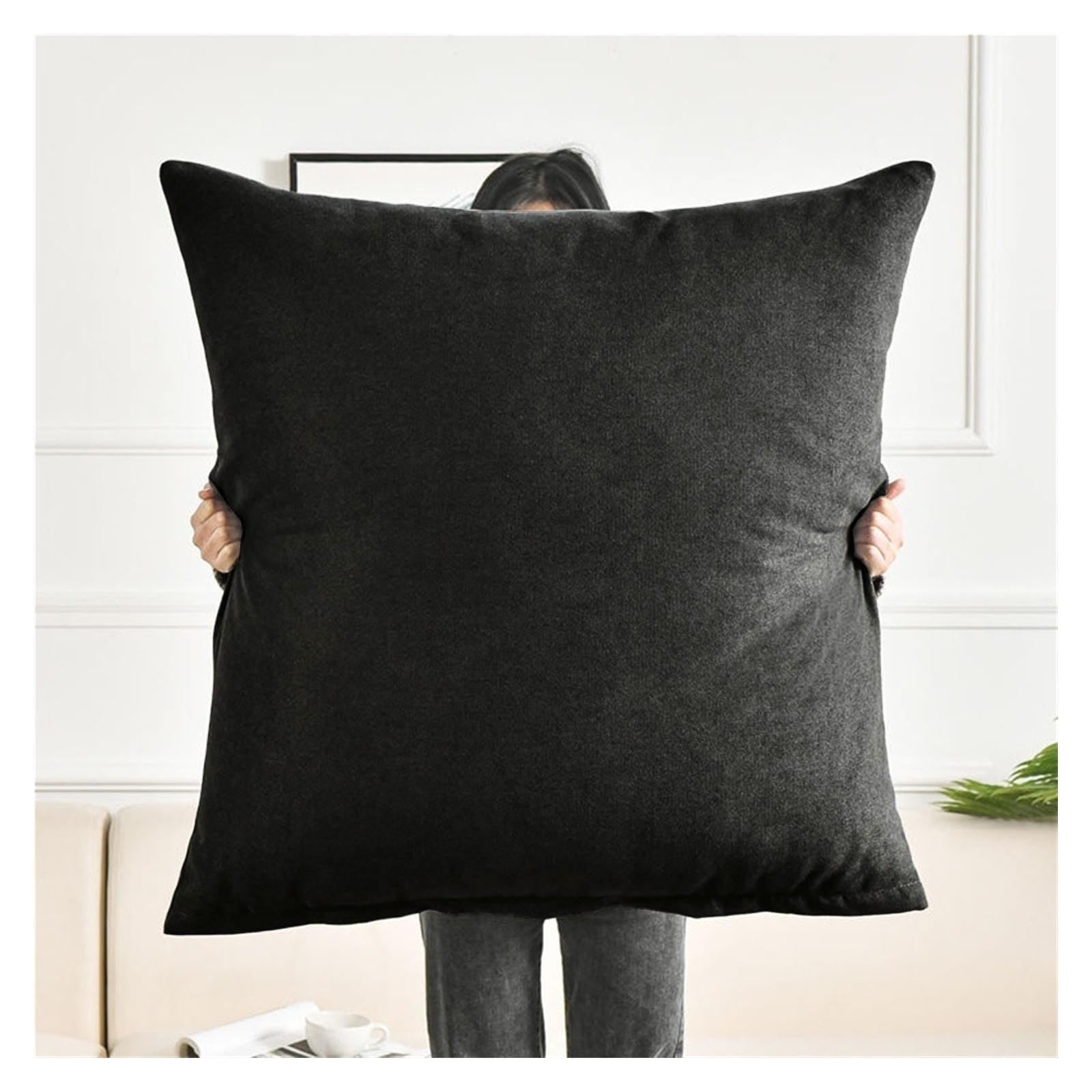Super King Size Pillow Cases, Square Extra Large Cushion Covers 50x50,60x60,70x70,80x80 cm Soft Pillow Cover with Invisible Zipper Decorative