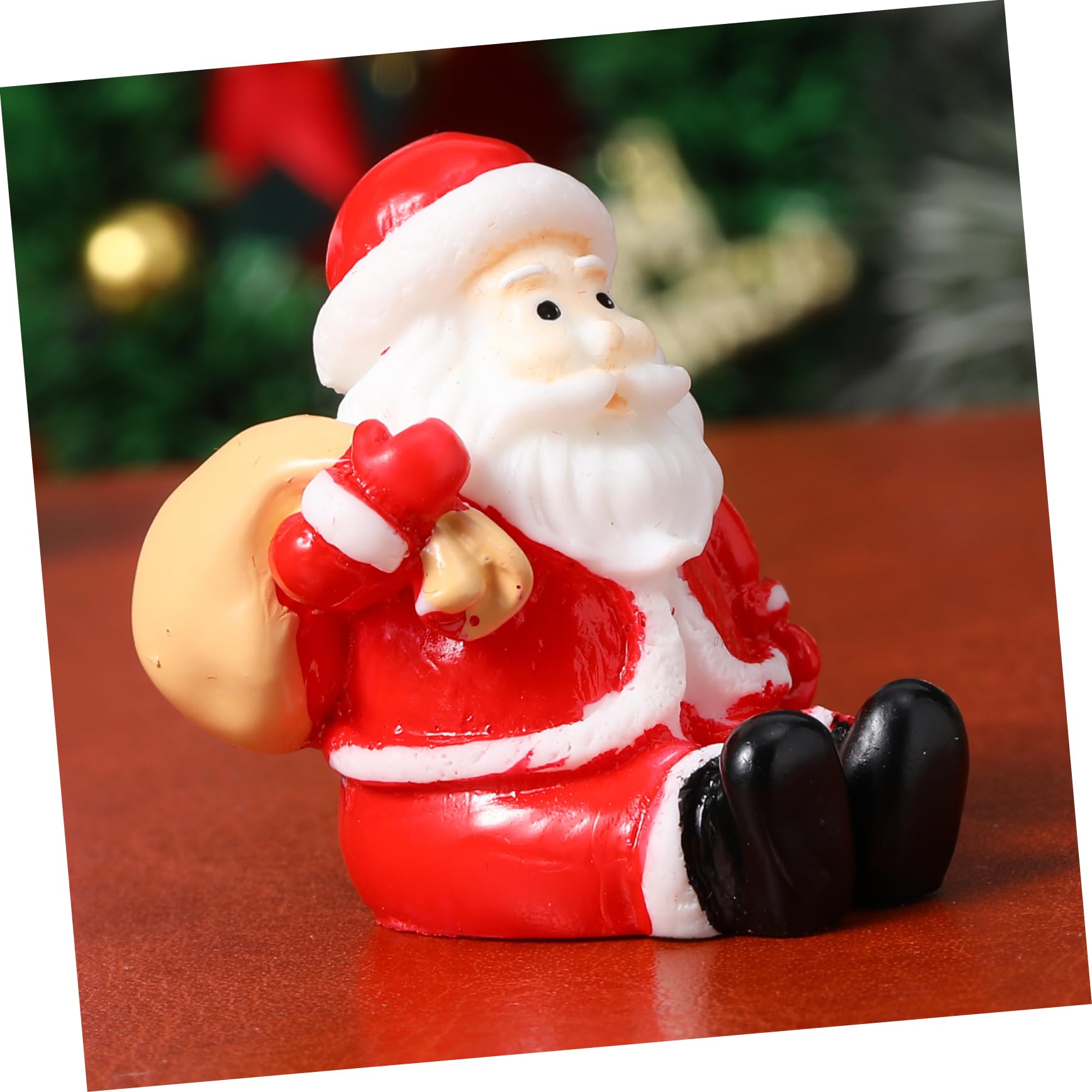 VALICLUD 12stücke Weihnachtsmann Figur Mini Weihnachtsmänner Kunststein für Weihnachts-mikrolandschaft Weihnachtsbaumschmuck Tischdekoration Zufälliger Stil