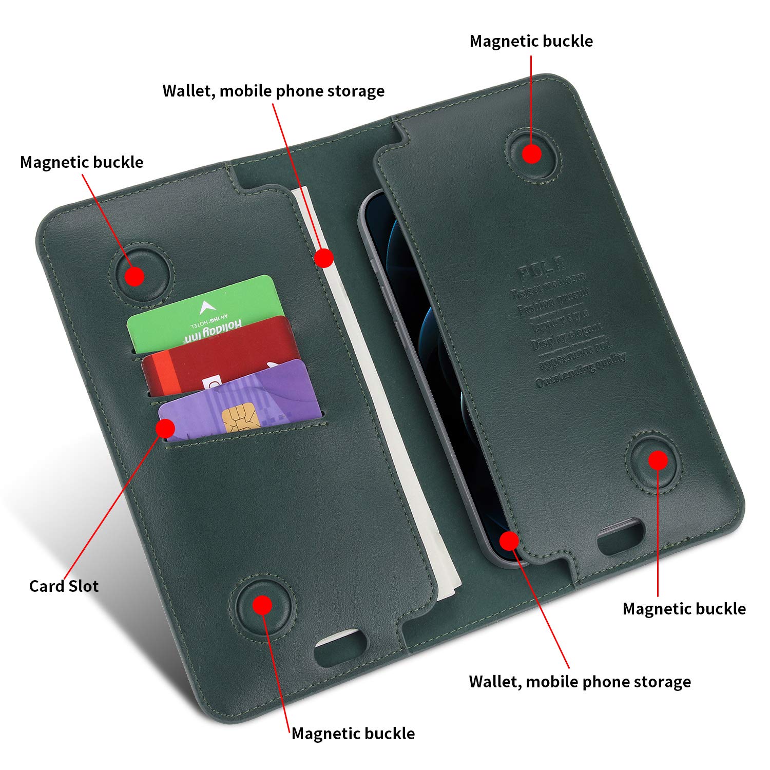 Amazon.co.jp: スマホケース 2台収納 携帯電話用 手帳型 ベルトケース 