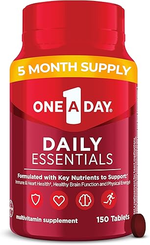 One-A-Day Daily Essentials, multivitamínico para mujeres y hombres, apoya la función saludable del cerebro y los músculos y la salud inmunológica,