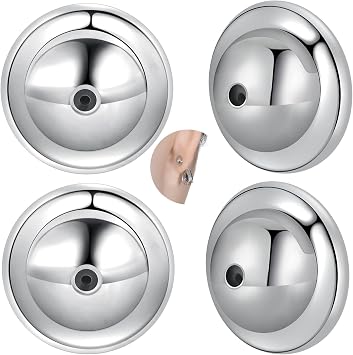 Earring Backs for Droopy Ears, JIACHARMED Dics Flat Earring Backs for Studs Heavy Earrings White Gold Plated Large Locking Earring Backings Replacement 4pcs Backstop Secure Comfortble Stopper