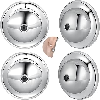 Earring Backs for Droopy Ears, JIACHARMED Dics Flat Earring Backs for Studs Heavy Earrings White Gold Plated Large Locking Earring Backings Replacement 4pcs Backstop Secure Comfortble Stopper