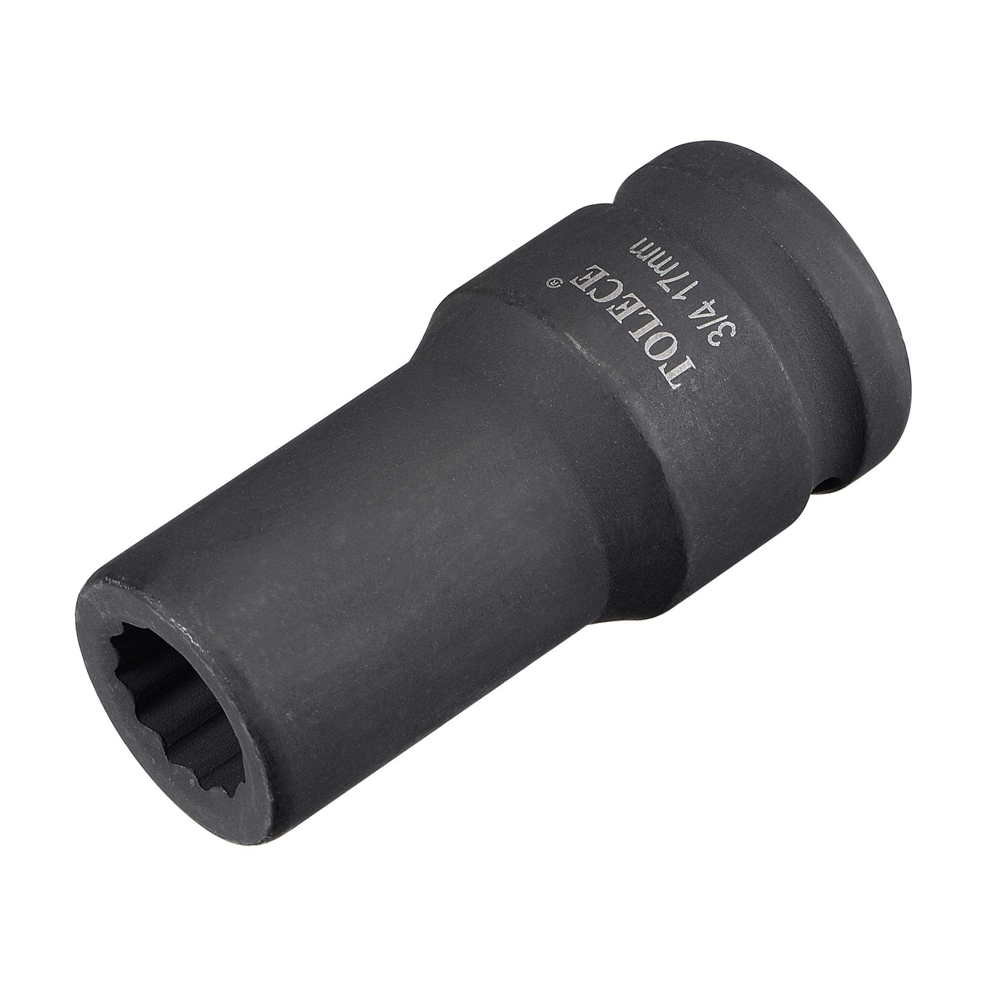 uxcell 3/4-Inch Drive 17mm 12-Point Deep Impact Socket, CR