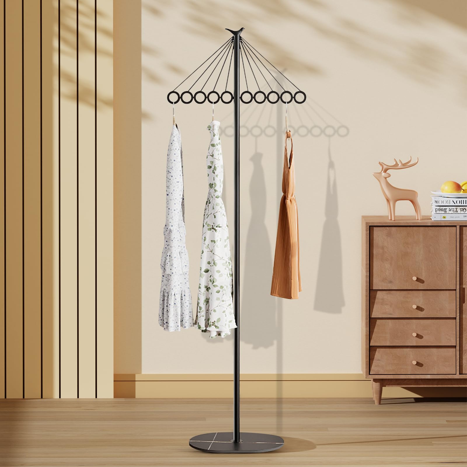 Ergocar Perchero Con 10 Ganchos, Perchero De Metal Decorativo Creativo, Perchero De Entrada, Perchero Con Base De Losa De Roca, Para Colgar Ropa, Abrigos, Sombreros, Paraguas