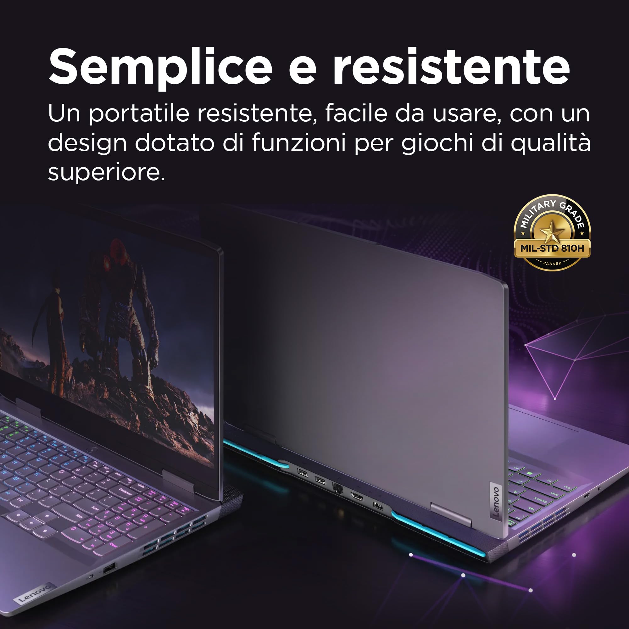 Lenovo LOQ Notebook Gaming 15.6" FHD (1920x1080), 144Hz, Intel Core i5-13500H, RAM 16GB (2x8GB), 512GB SSD, NVIDIA GeForce RTX 4060 8GB GDDR6, Windows 11 Home, Tastiera Retroilluminata, Storm Grey