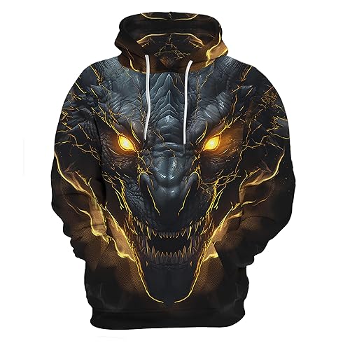 Huke Unisex Hoodies Cool Animal Print Pullover Hooded 3d Graphic
