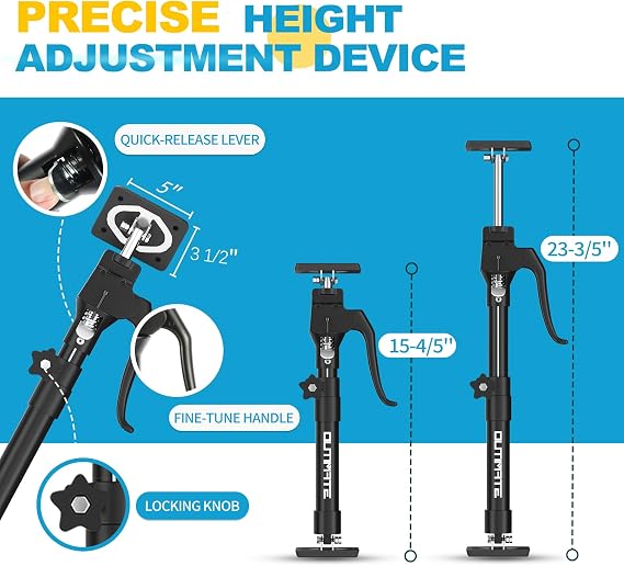 Third Hand Support Pole Heavy Duty, Cabinet Jacks for Installing Cabinets with 200 LBS Capacity and Expand from 15-4/5 to 23-3/5 IN, 4-PC