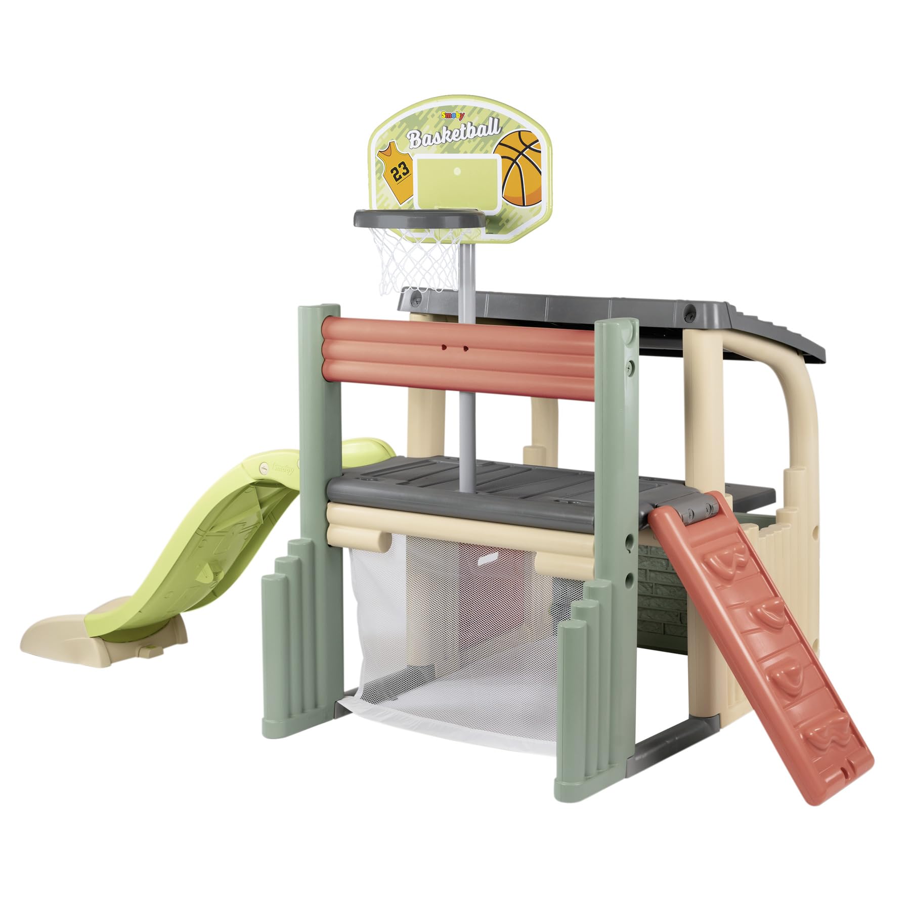 Smoby Life Fun Center Sport-Spielhaus ab 2 Jahre – XXL Outdoor-Kinderhaus (284x203x176 cm) mit 62% Recycling-Anteil
