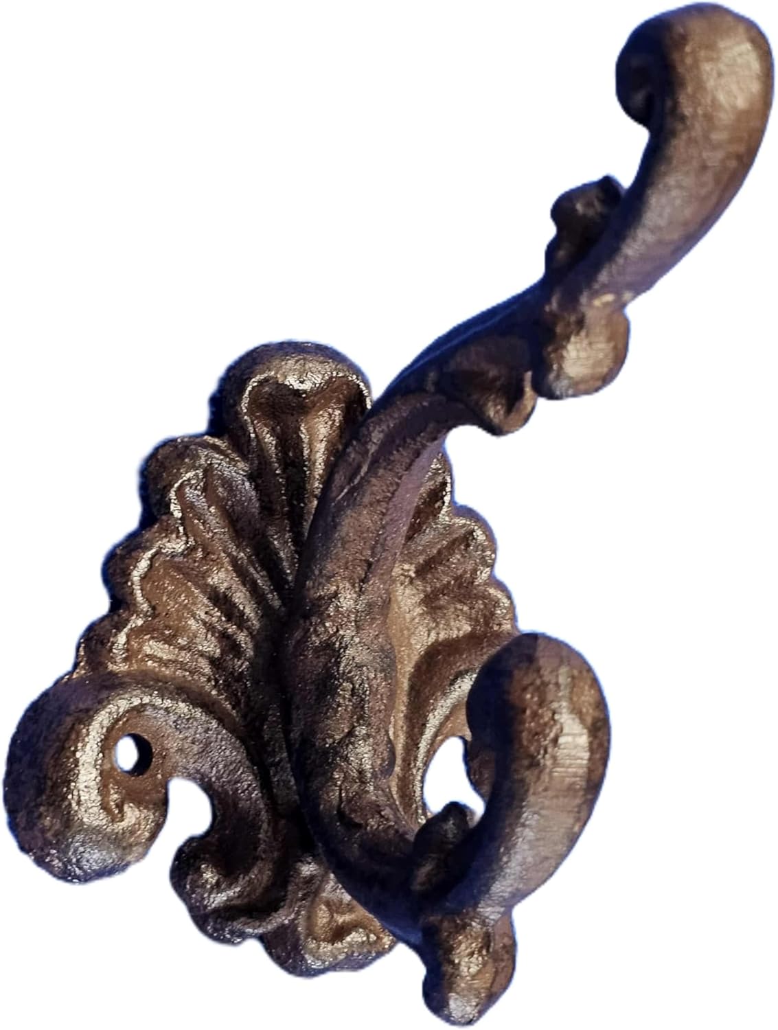 4 - Decorative Double Wall Hook, New Orleans Style, 3-3/8 x 5 Inch, Ornate Design, French Victorian Style Wall Hooks, H-75