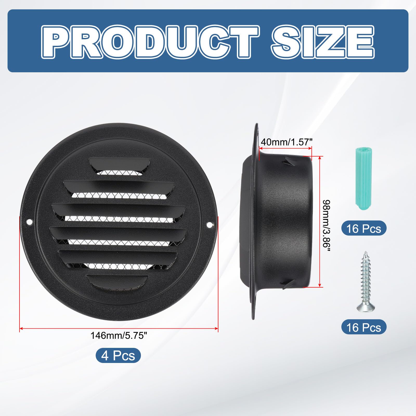 PATIKIL 4 Inch Round Air Vents - Image 2