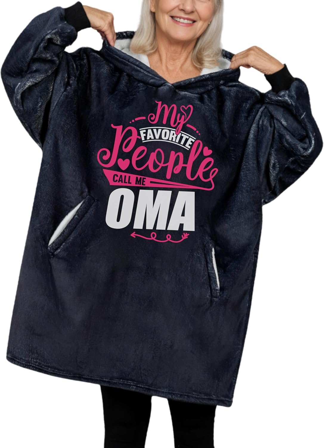 Oma Gifts for Grandma, for Mother's Day, Wearable Blanket Hoodie, Oversized Hooded Blanket, Cozy, Warm, One Size - Call Me