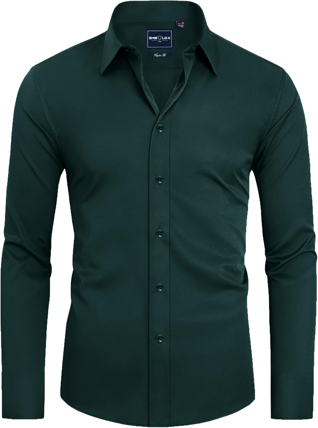 Product image of Alimens & Gentle Slim Fit Dress Shirts for Men Long Sleeve Stretch Stain Proof Wrinkle Free Button Down Shirts Formal Shirts