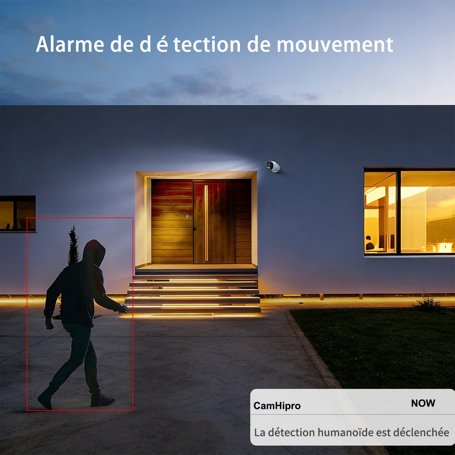 5MP Caméra de Surveillance Extérieure PoE, Caméra IP Extérieure avec Détection Personne/Véhicule, Vision Nocturne IR 30m, Etanche IP66(NO WiFi)