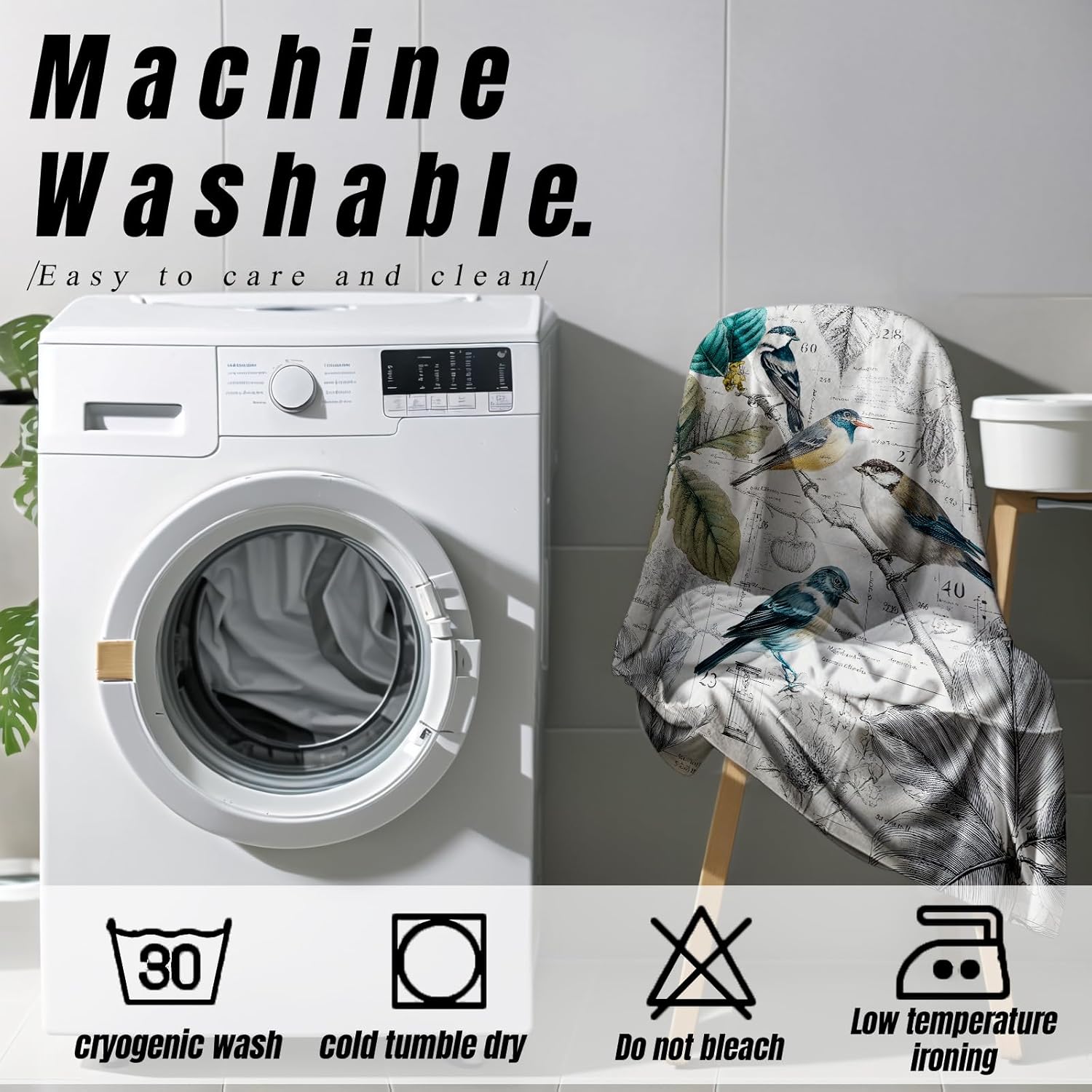 Colorful Bird Flannel Blanket Vintage Botanical Design Warm Lightweight Throw Blankets for Sofa Picnic Travel and Gathering Decorate All Season Use Nature Lovers Gifts 50x60in - Image 3