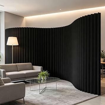 Paper Room Divider Accordion Wall Divider Panel Retractable Room Partition Folding Freestanding Privacy Screen for Home, Office, Studio, Exhibition