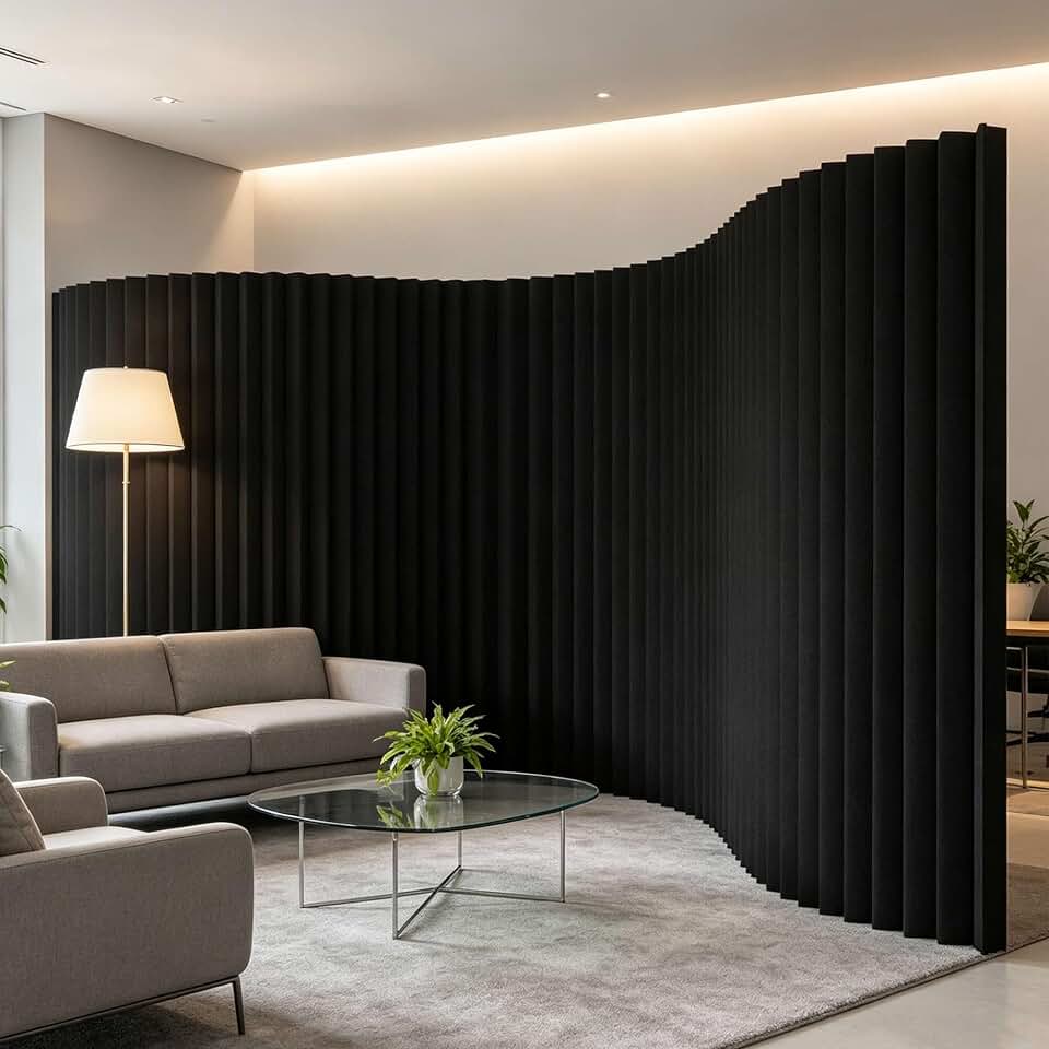 Paper Room Divider, Retractable Wall Divider Panel, Accordion Room Partition, Folding Decorative Privacy Screen for Home, Office, Studio, Exhibition