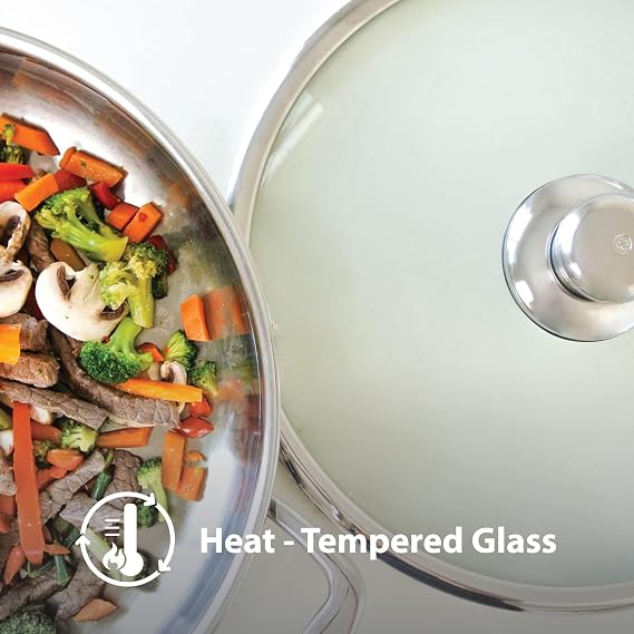 Swiss Diamond Premium Clad 5-Ply Stainless Steel 6.7 Quart Dutch Oven with Lid Included and Satin Exterior Finish, 9.5 Inch Induction Compatible Soup Pot - Oven and Dishwasher Safe