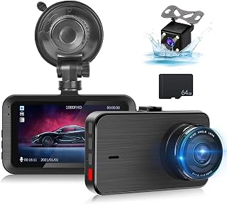 Dash Cam Front and Rear - 3 Inch IPS Screen 1080P Full HD DVR Dash Cam for Cars with SD Card 64G - 150° Wide Angle Car Das... Price In India