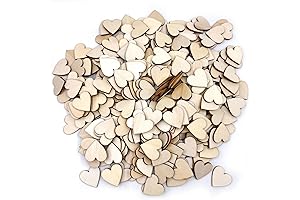 300 Pcs Wooden Hearts for Crafts, 1-Inch Wooden Hearts