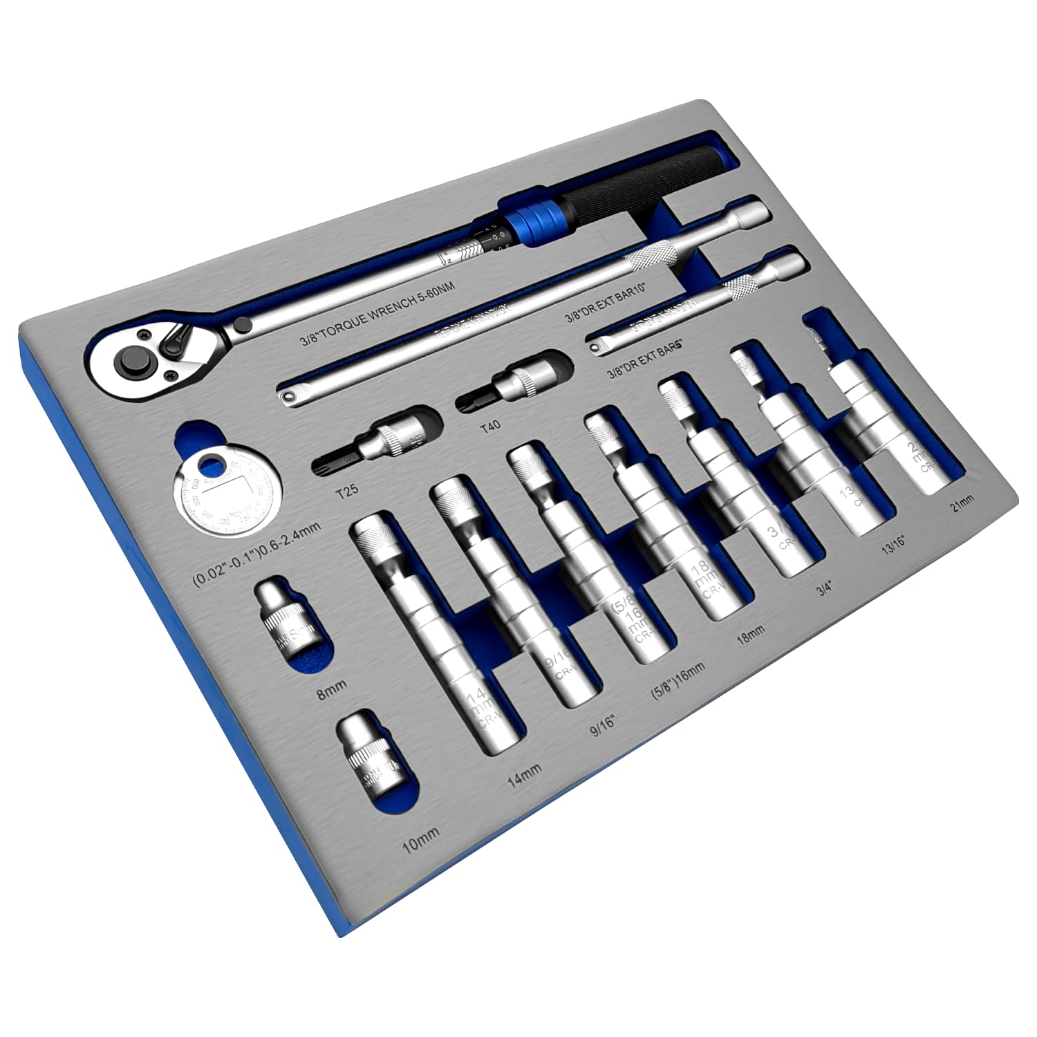 ZKTOOL 15 szt., uniwersalny magnetyczny klucz do świec zapłonowych, 14 mm, 16 mm, 18 mm, 21 mm, 9/40.6 cm, 5/20.3 cm, 3/10.2 cm i 13/40.6 cm narzędzia do usuwania świec zapłonowych, zawiera klucz