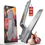 No Peeling Required, 100% Stainless Steel Garlic Press – Odor-free Cleaning, Rust Proof, Detachable Handle, Fine Mincer, 5 years Guarantee, Dishwasher safe garlic crusher tool, Moledor de ajo