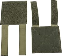 Vista 3 de 2 paneles de parches Molle de gancho y bucle de 4 x 4 pulgadas para tablero de exhibición de insignias e insignias (verde militar)