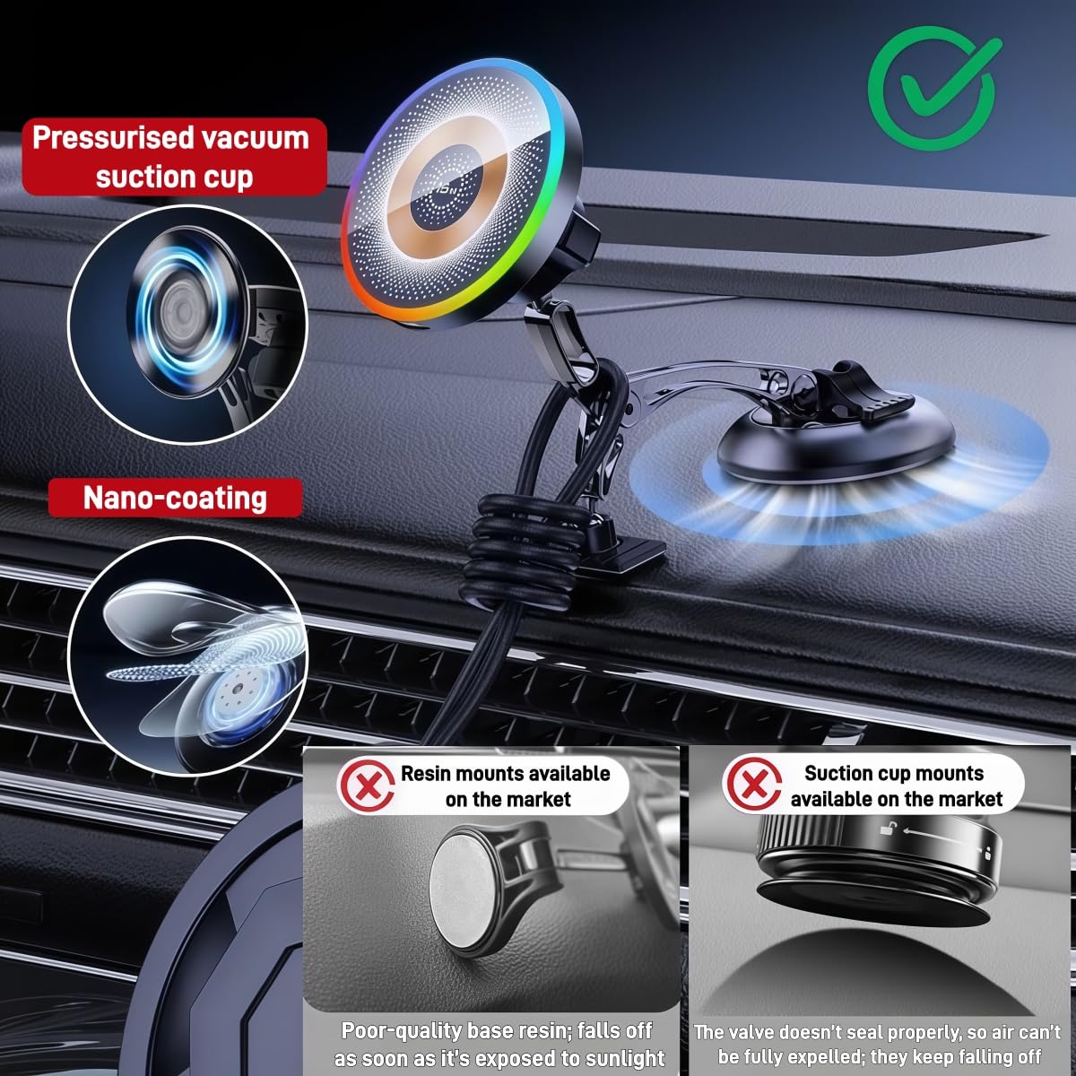 15W Caricatore Wireless Auto per Peugeot Sport Pare-Brise Bandes Pare-Soleil,Supporto per Telefono Auto con Ricarica Wireless,Supporto Telefono Auto Magnetico,per iPhone Samsung Huawei