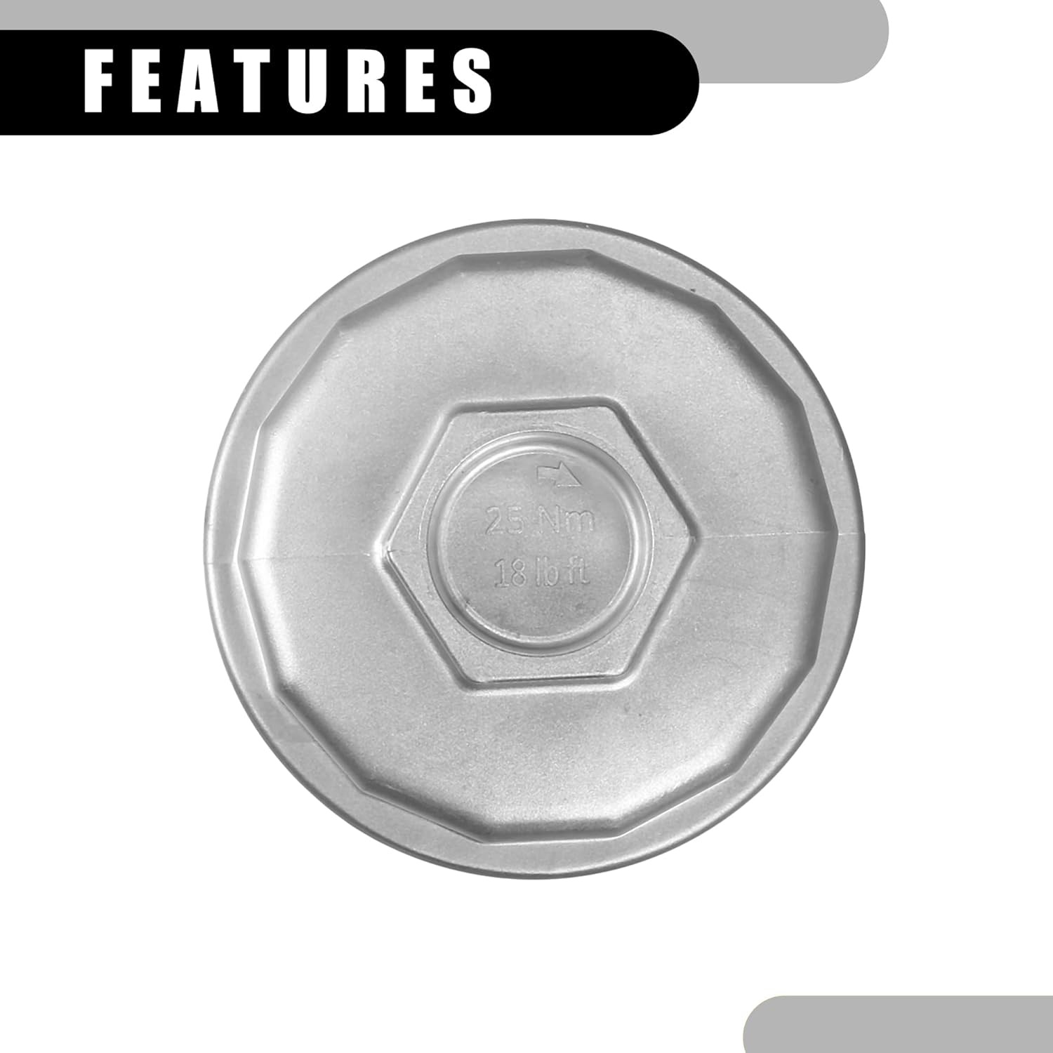 Oil Engine Filter Housing Cap Cover No.11427563763 - Car Oil Filter Housing Cap - for MINI Convertible Base 2005-2008 Metal Silver Tone - 1 Pc