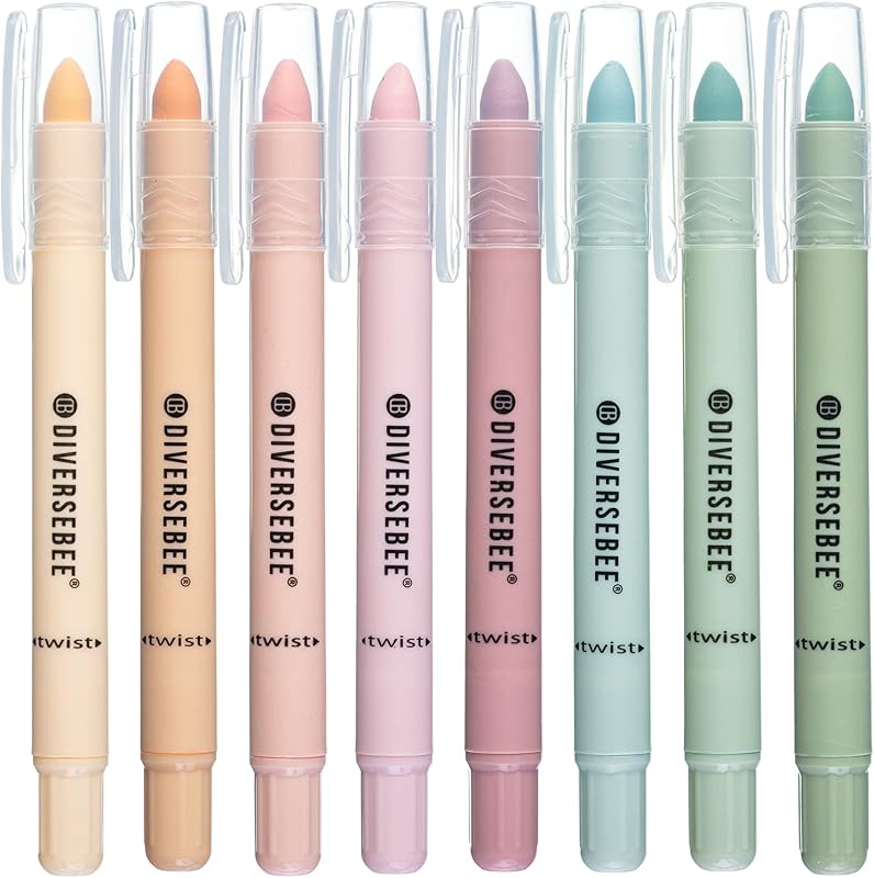 Bible Highlighters and Pens No Bleed (Pastel) | 8 Pack Assorted Colors Gel Highlighters Set, Cute Bible Markers for Study Journaling School Supplies and Accessories