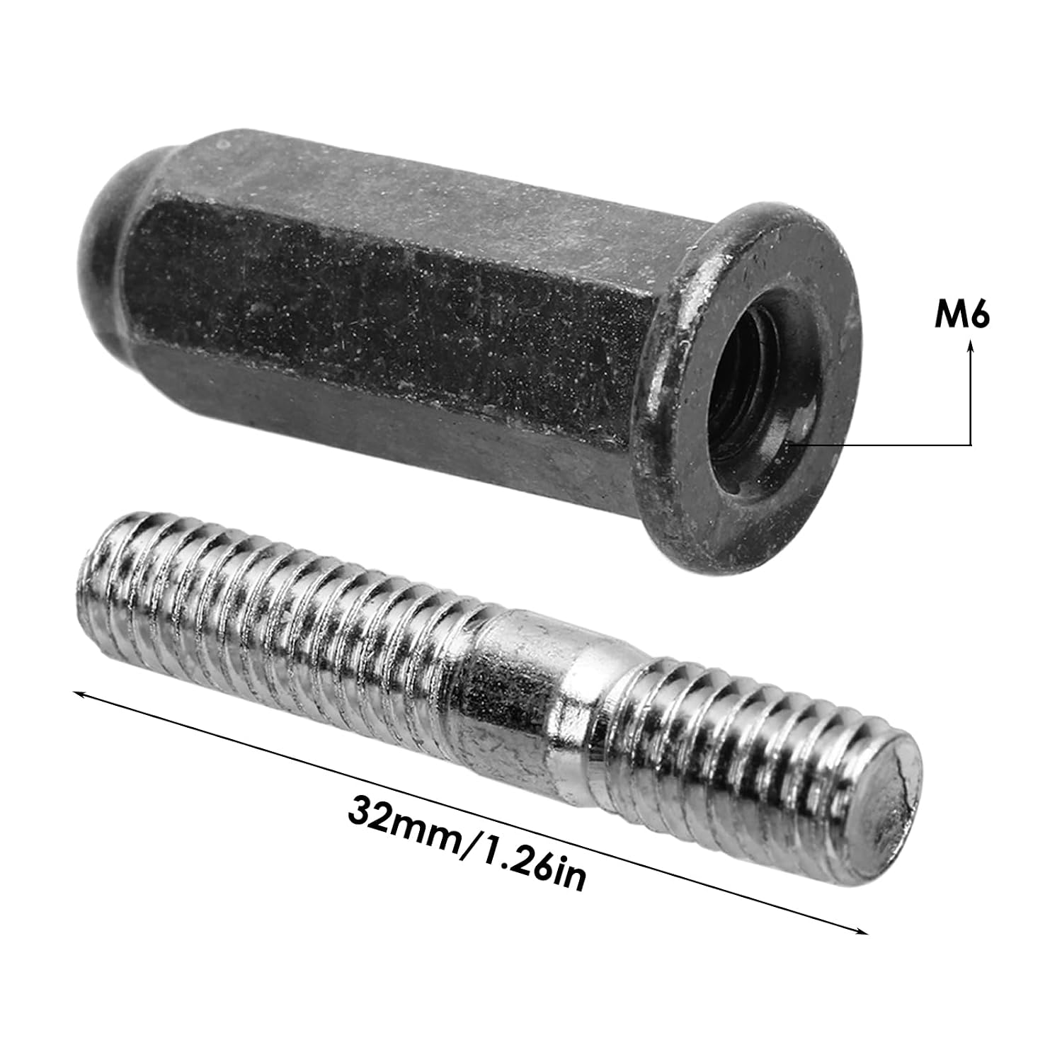 Exhaust Kit, Exhaust Bolt Nuts Gasket Compatible with 50cc 70cc 90cc 110cc 125cc 150cc Scooters, ATVs, Go Karts, 4 Wheelers