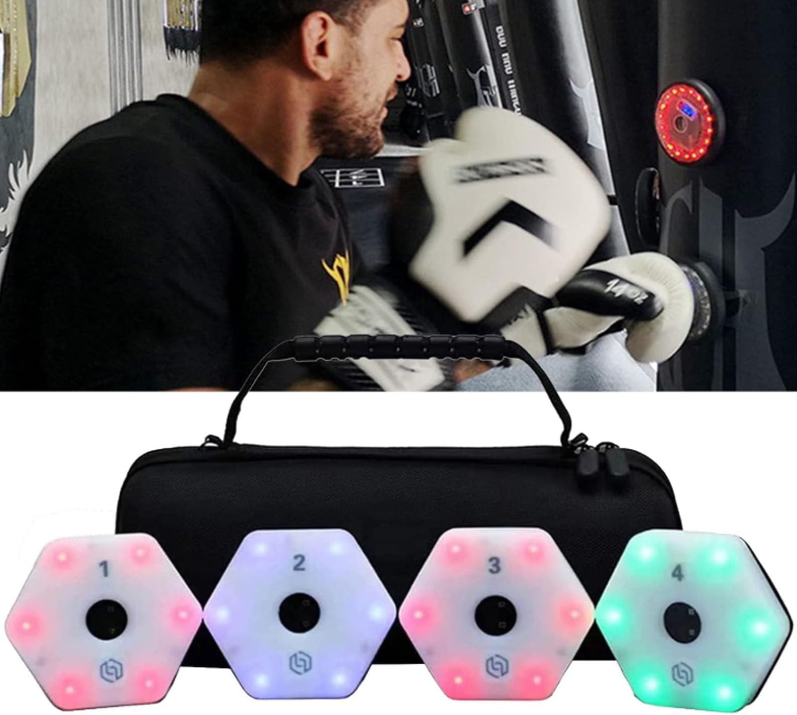 Reaction Training Lights, Agile Reaction Fitlight, with App, Quick Response Training Lights for Improve Speed Agility Training Boxing Reflex, Focus 4lights