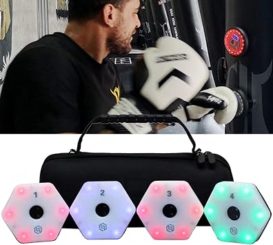 Reaction Training Lights - Agile Quick Response Training System for Speed and Agility in Boxing - 4 Lights Set with App
