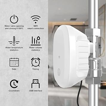 FRANKEVER DN20 Smart Water Valve 3/4 Smart Water Management System WiFi Remote Control Faucet Timer for Hose, Sprinkler Water Timer Auto Watering for Plants ,Compatible with Alexa,Google (DN20(3/4))
