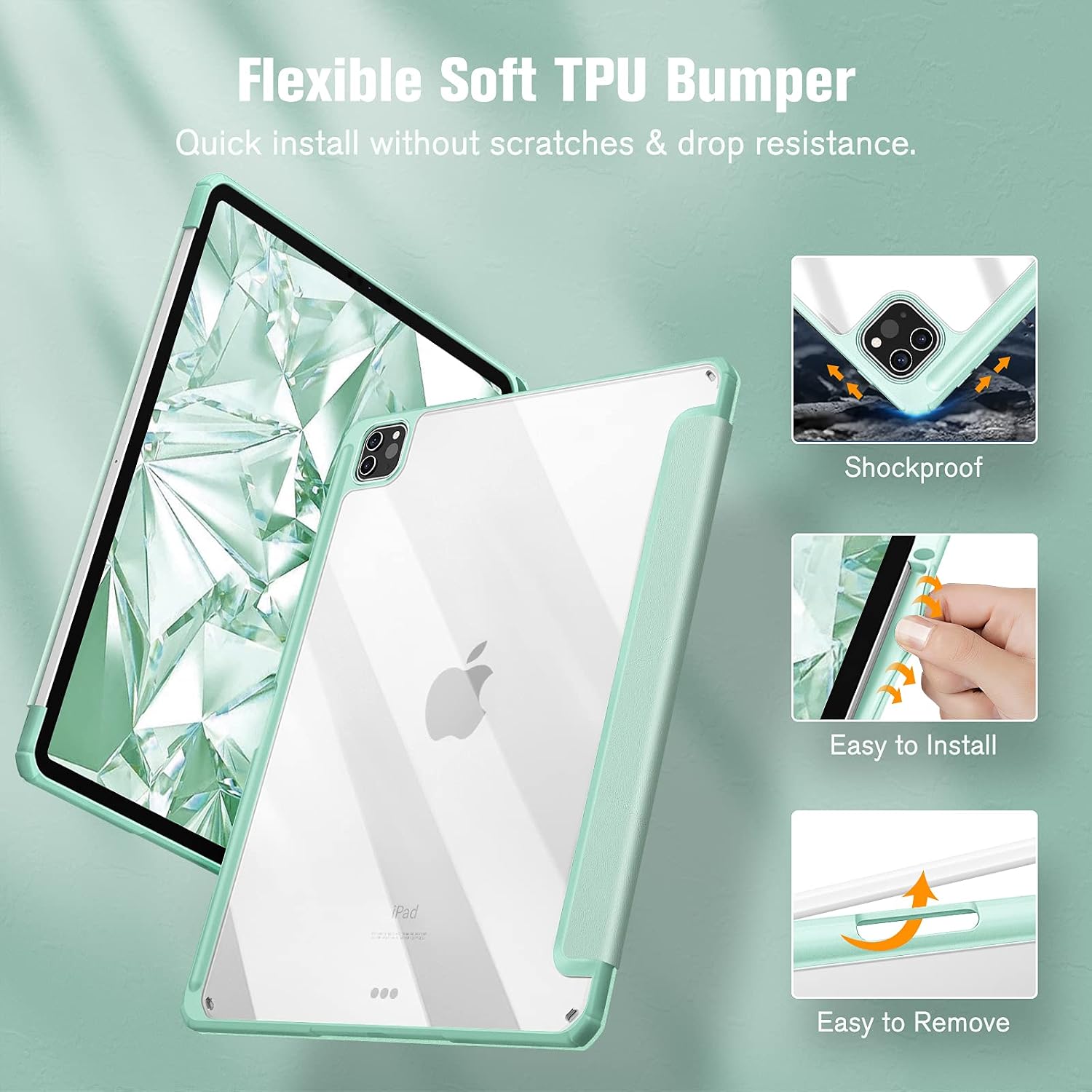 FINTIE Hybrid Case Compatible with iPad Pro 12.9 inch (2022/2021/2020/2018, 6th/5th/4th/3rd Generation) - Image 5