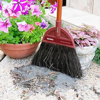 Amazon.co.jp: アズマ工業 名匠 黒シダほうき長柄 木柄 細かい