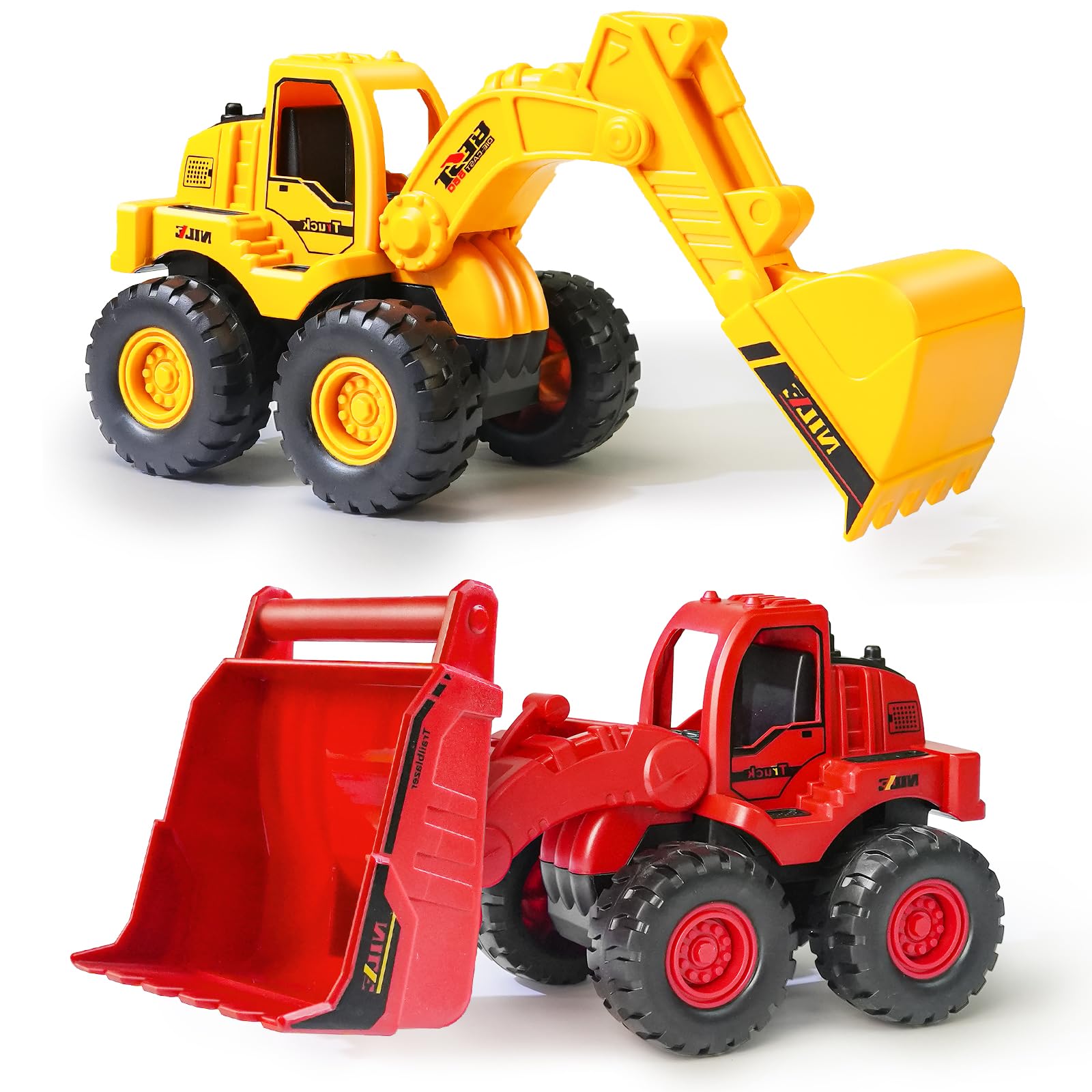 Construction Toys, Friction Powered Excavator Loader Truck Vehicles, Beach Sa...