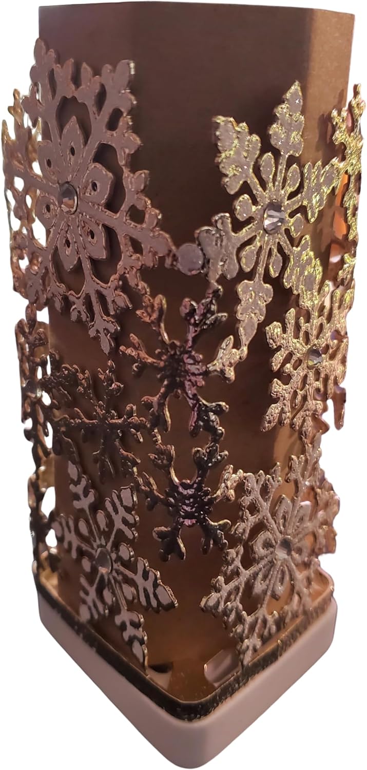 Bath and Body Works Gold and White Snowflakes with Gemstones Winter Wonderland Scene Gentle Foaming Hand Soap Holder