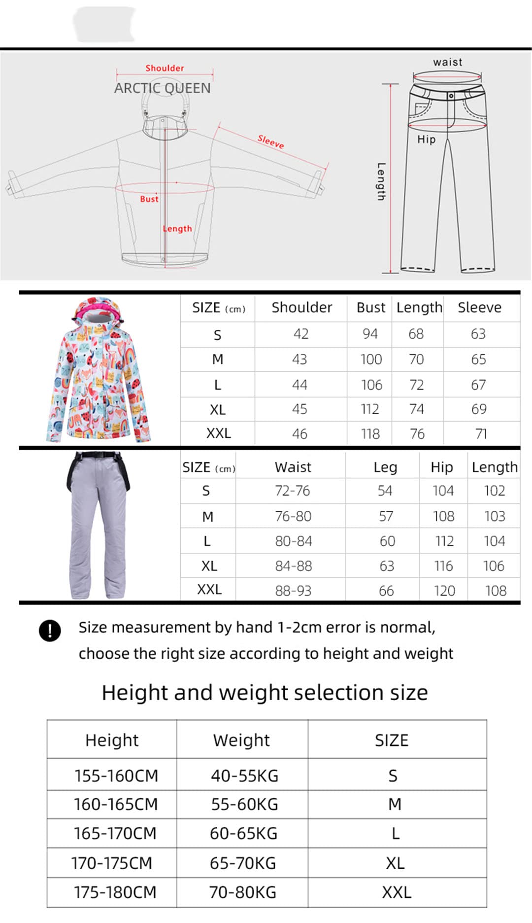 Disimlarl Chaqueta cálida de invierno y pantalones para mujer, traje de montañismo, S1., S