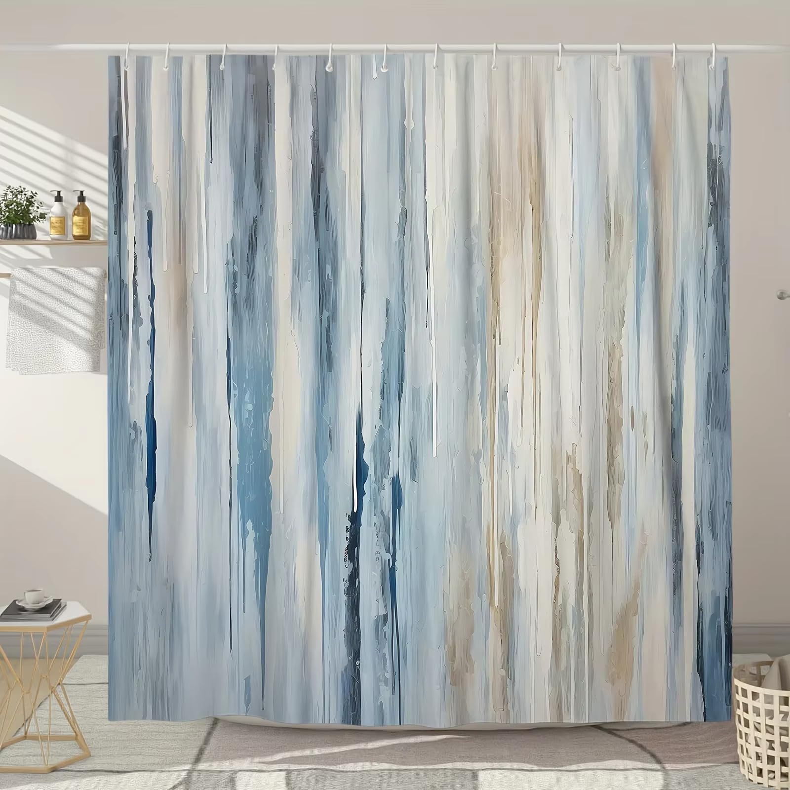 Rideau de douche imperméable et moderne pour créer une ambiance chalet d'hiver cocooning