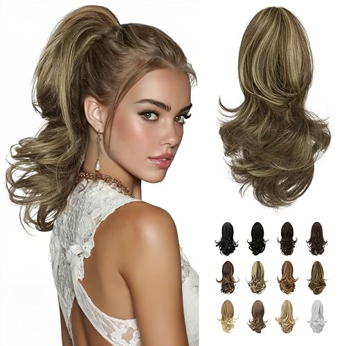 Miniatura 54 de Sofeiyan - Extensión de cola de caballo de 13.0 pulgadas, rizada y larga, con pinza, extensiones de pelo sintético de aspecto natural para mujer