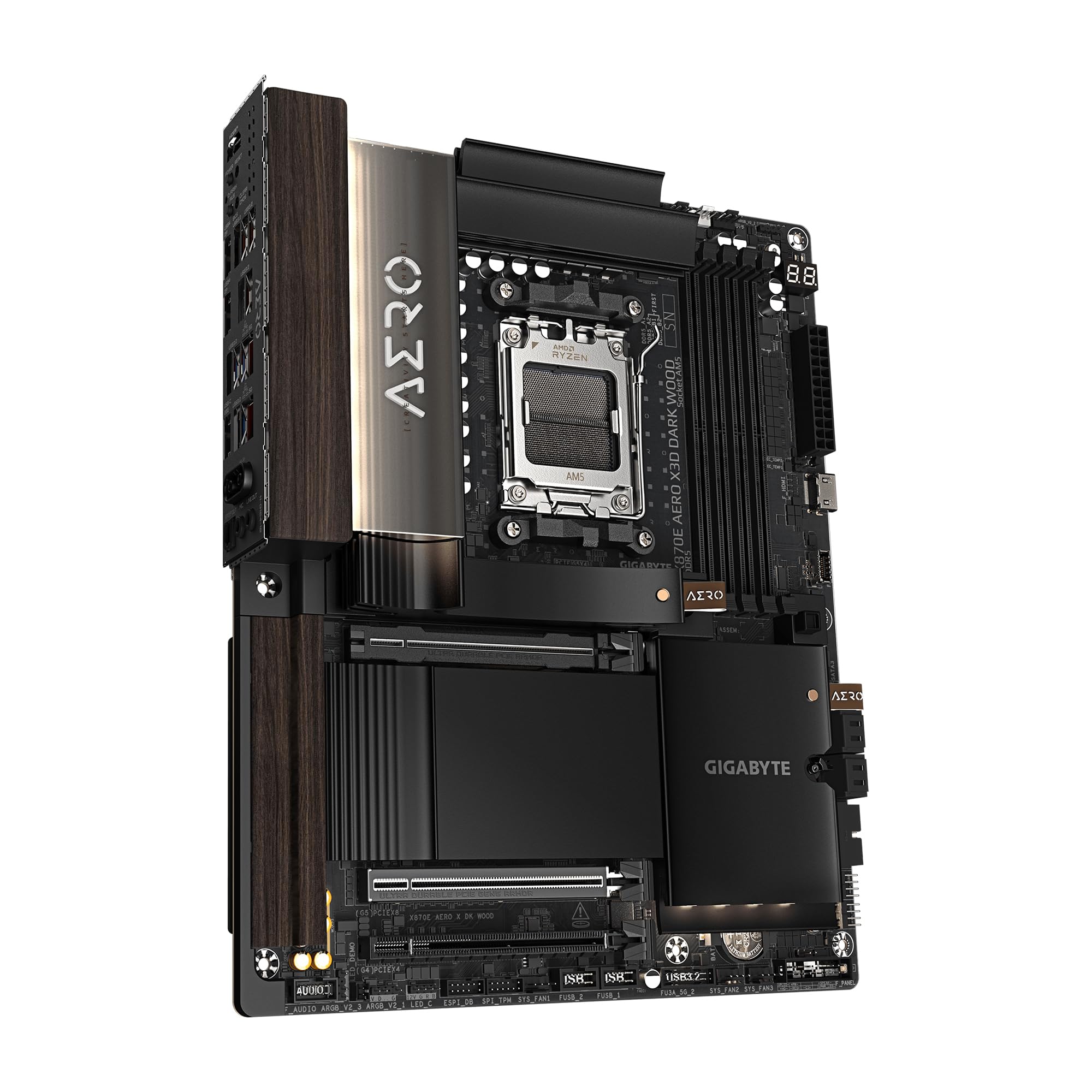 GIGABYTE X870E Aero X3D Carte mère AMD AM5 ATX, Compatible Ryzen 9000/8000/7000, DDR5, 16+2+2 Power Phase, 4X M.2, PCIe 5.0, USB4, WIFI7, Dual 5GbE, EZ-Loquet