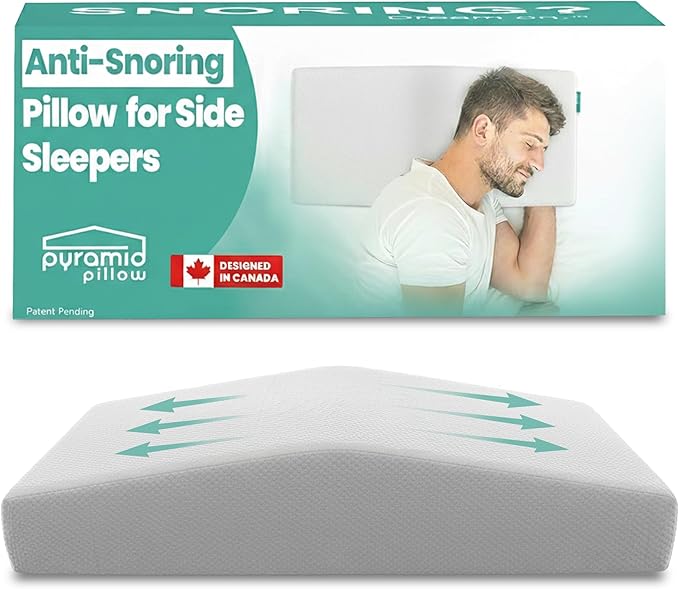 The Original Anti-Snoring Pillow for Side Sleepers, Snoring Solution and Remedy, Patent-Pending Stop Snore Aid with Memory Foam, Snore Stopper, Anti-Snore Pillow, Anti-Snore Devices