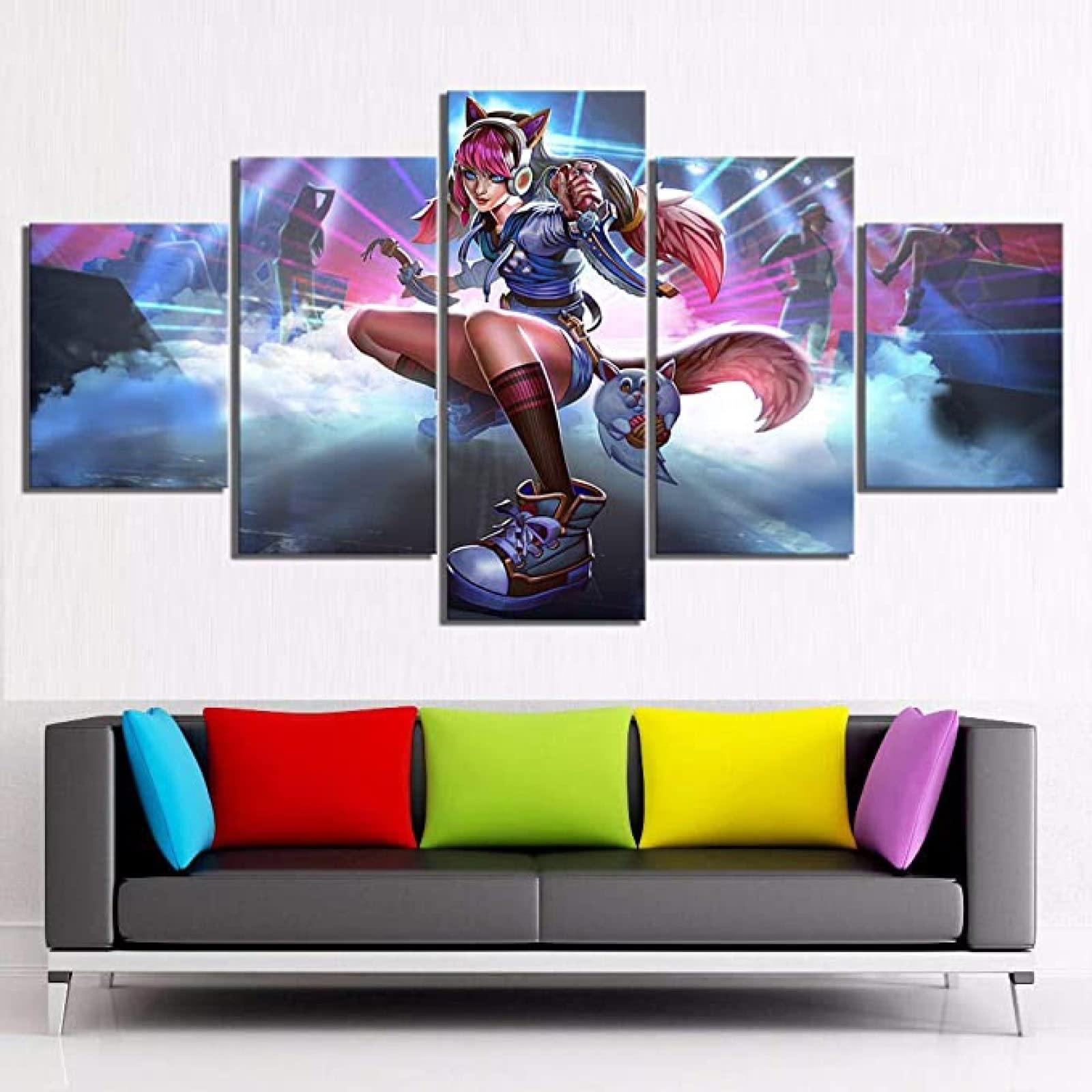 MPPSU Personaggi Di Videogiochi Poster Anime 5 Pezzi HD Modulari Canvas Quadri Decorazioni Per La Casa Stampe Su Tela Poster Quadri Moderni Soggiorno Quadro Moderno Camera Da Letto