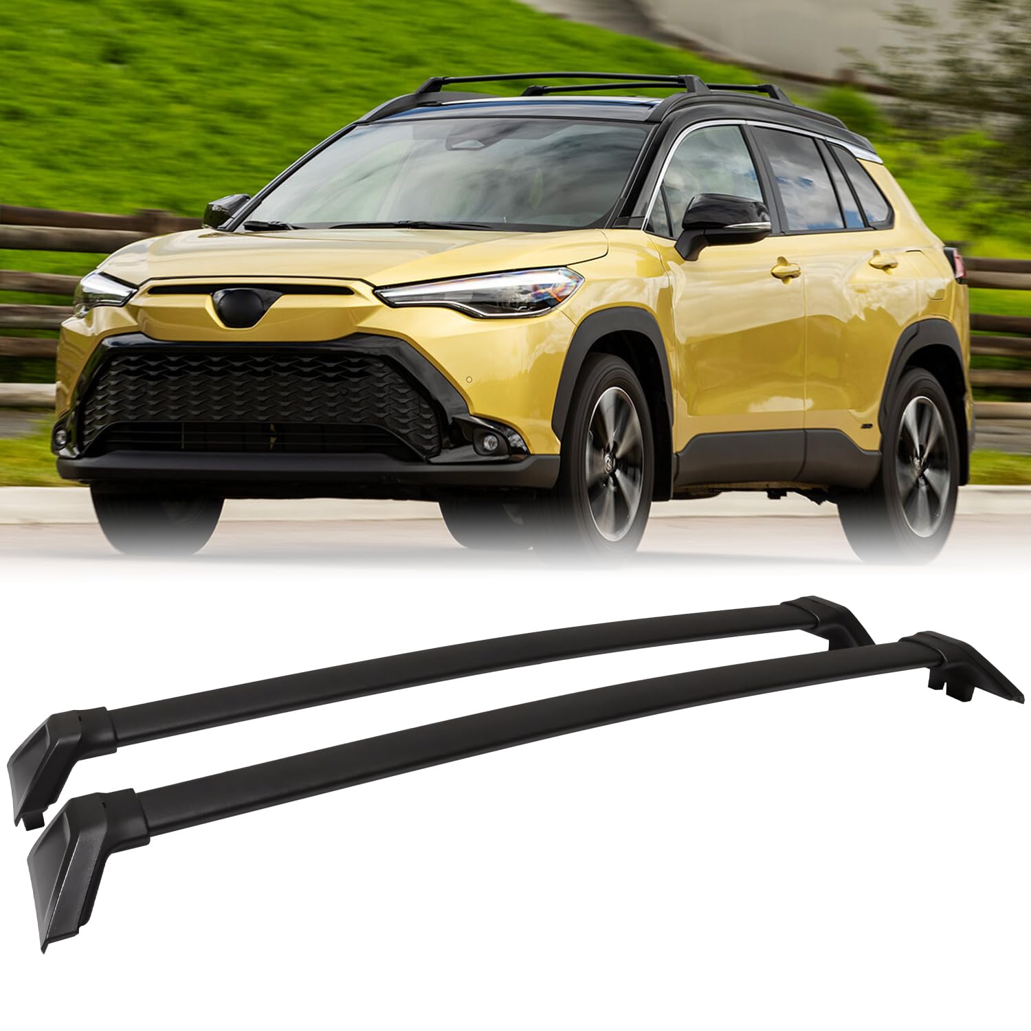 220 LBS Cross Bar Roof Rack Fit for 2022 2023 2024 Toyota Corolla Cross Cross Bar Black Crossbars Luggage Carrier Bars Kayak Rack