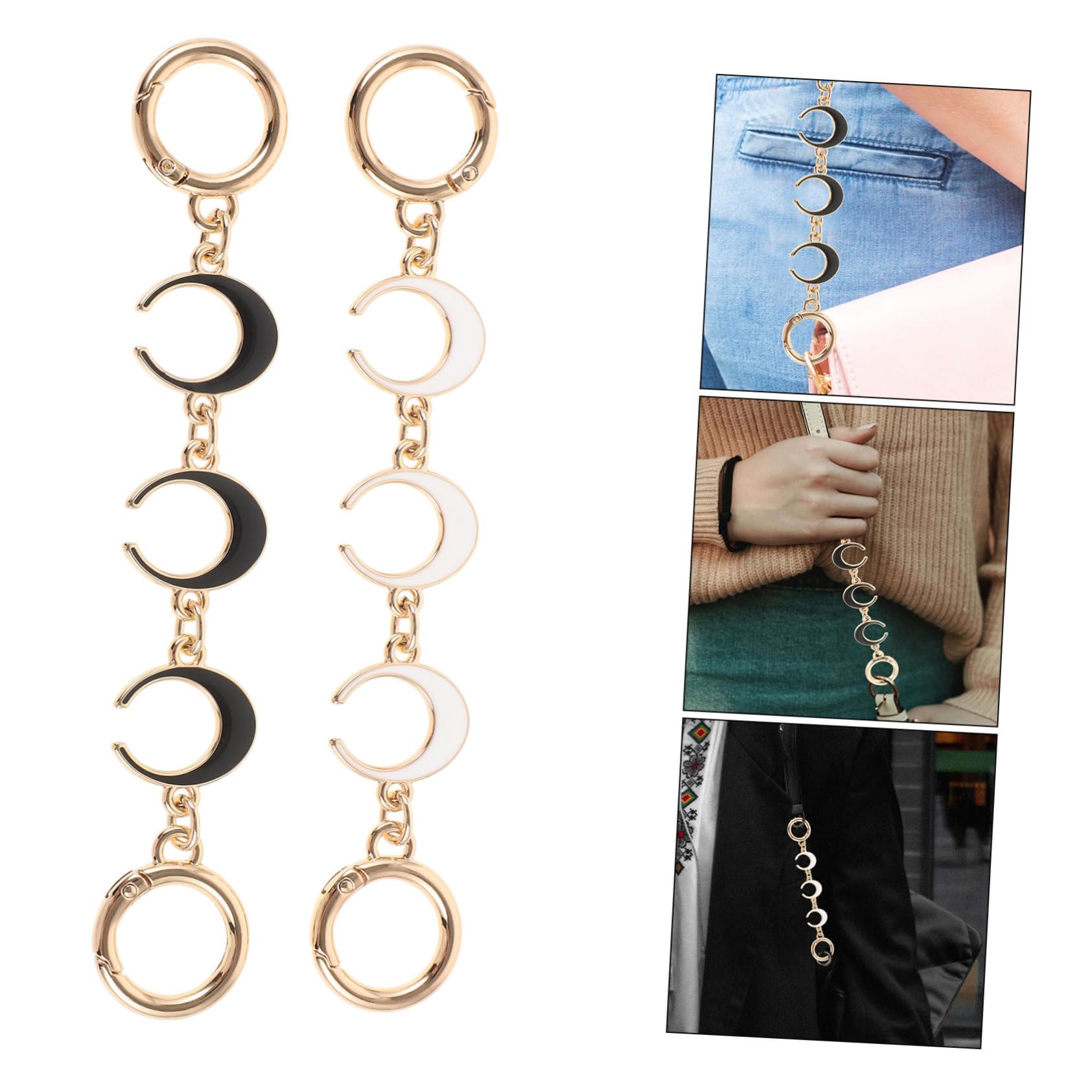 Tofficu 3 Series Cadena Extensora De Correa Para Bolso Negro Ligera Y Práctica Compatible Con Bandolera Y Bolso De Hombro Extensor Para Correas Cruzadas Hombro 2 Piezas X 3