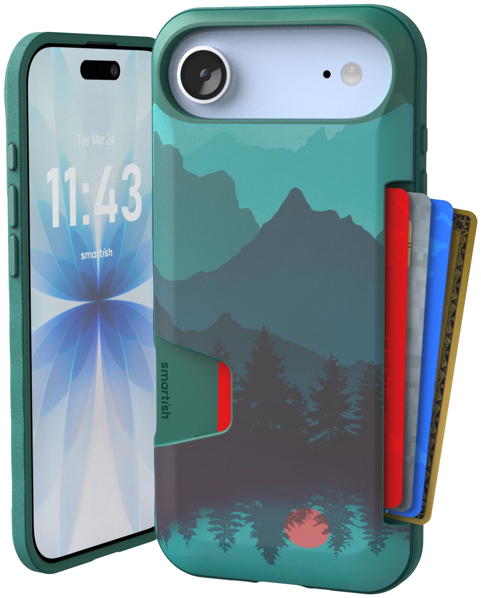 Smartish® iPhone Air Wallet Case - Wallet Slayer Vol. 1 [Slim + Protective] Credit Card Holder - Drop Tested Hidden Credit Card Slot Cover for Apple iPhone Air - Moving Mountains